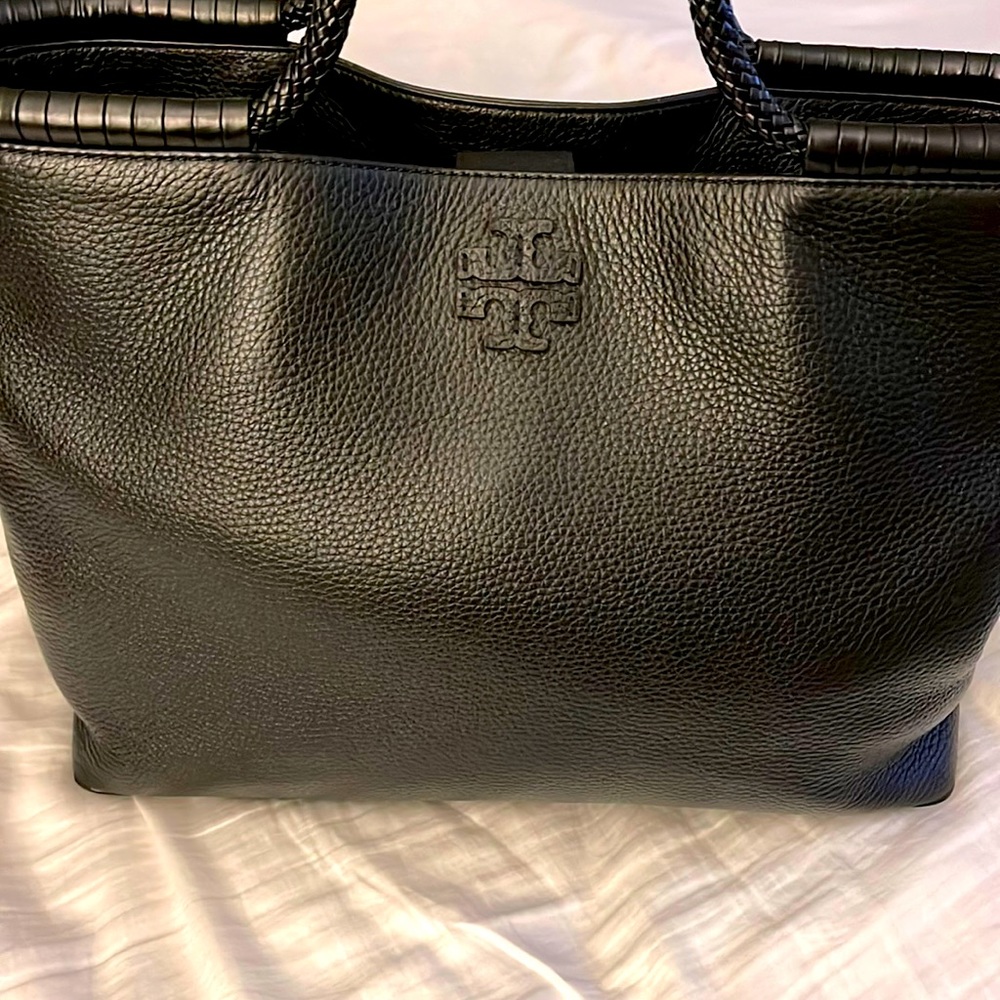 Brand New Tory Burch. Black, large with braided handles.
